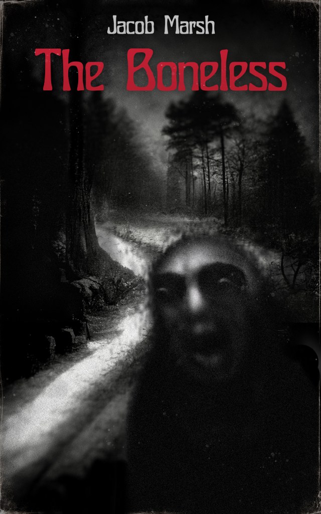 Boneless cover showing a boneless monster on a country road